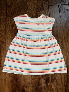Old Navy White Dress with Rainbow Stripes